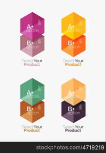 Geometric paper business infographics layouts. Vector set of geometric paper business infographics layouts