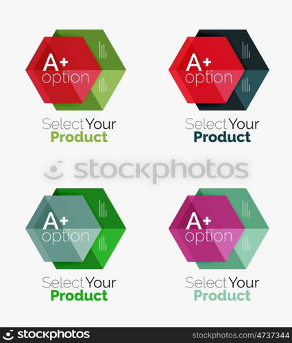 Geometric paper business infographics layouts. Vector set of geometric paper business infographics layouts