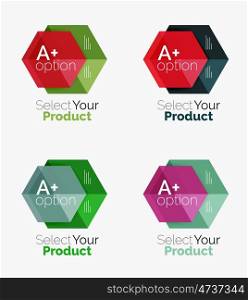 Geometric paper business infographics layouts. Vector set of geometric paper business infographics layouts