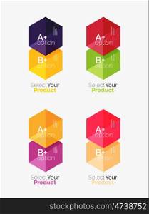 Geometric paper business infographics layouts. Vector set of geometric paper business infographics layouts