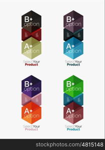 Geometric paper business infographics layouts. Vector set of geometric paper business infographics layouts