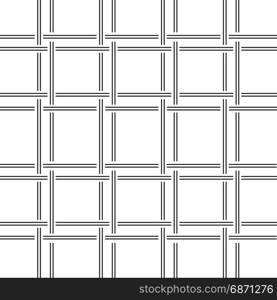 Geometric pattern. Black and white lines weave simple print, Vector repeating texture