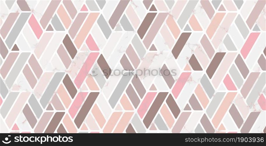 Geometric pattern luxury with stripes polygonal shape pastel color and marble texture. Elegant pink background design for carpet,wallpaper,clothing
