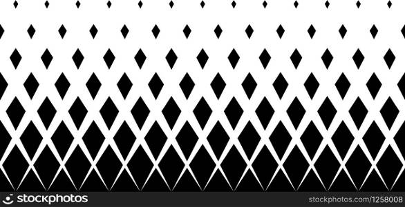 Geometric pattern of black diamonds on a white background.Seamless in one direction.Option with a short fade out.8 figures in height.. Geometric pattern of black diamonds on a white background.