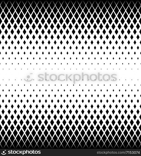 Geometric pattern of black diamonds on a white background.Seamless in one direction.Option with a short fade out.. Geometric pattern of black diamonds on a white background.