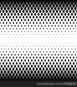 Geometric pattern of black diamonds on a white background.Seamless in one direction.Option with a short fade out.. Geometric pattern of black diamonds on a white background.