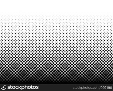 Geometric pattern of black squares on a white background.Seamless in one direction.. Geometric pattern of black diamonds on a white background.