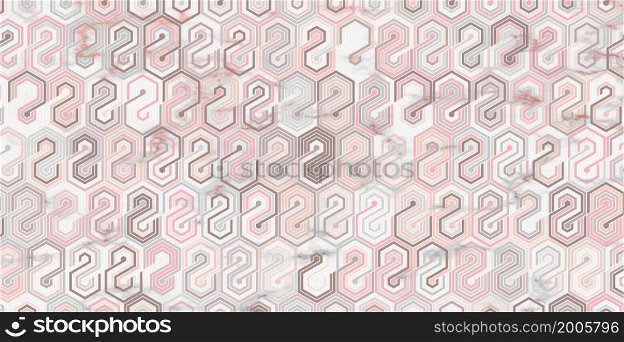 Geometric pattern pink background luxury with polygonal shape and marble texture