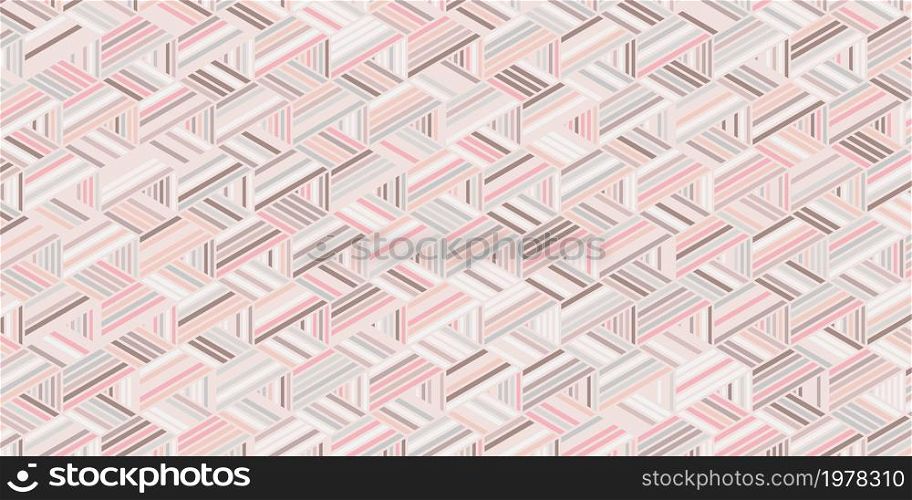 Geometric pattern pink background with stripes polygonal shape pastel color
