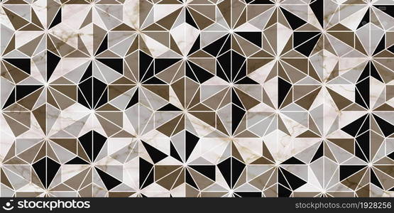 Geometric pattern polygonal shape luxury background with gold marble texture