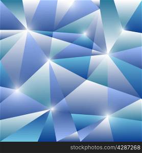 Geometric pattern with blue triangles background, stock vector
