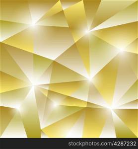Geometric pattern with golden triangles background, stock vector