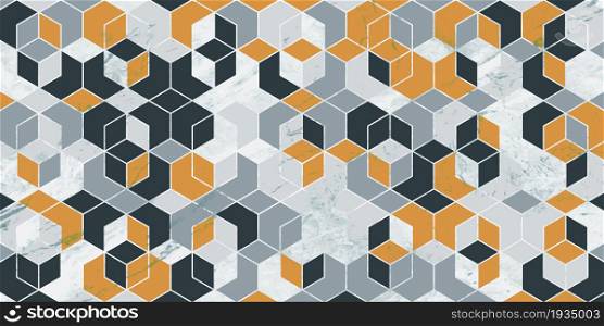 Geometric pattern with polygonal shape gray with marble texture grunge background