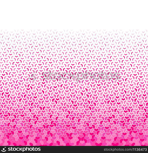 Geometric pattern with red and pink hearts on a white background.Seamless in one direction.Option with a LONG fade out.. Geometric pattern with red and pink geometric hearts on a white background.
