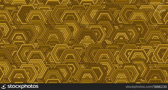Geometric pattern with stripes lines and polygonal shape brown color wooden art background design modern