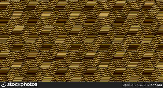 Geometric pattern with stripes lines and polygonal shape brown color wooden background weave design