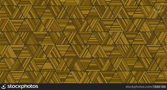 Geometric pattern with stripes lines and polygonal shape brown color wooden background weave design