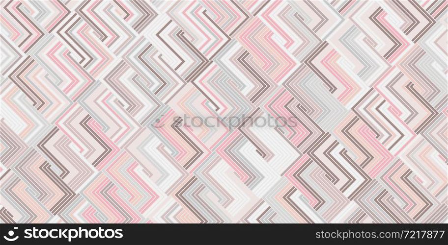 Geometric pattern with stripes rectangle shape overlapping. Elegant of pink background pastel color