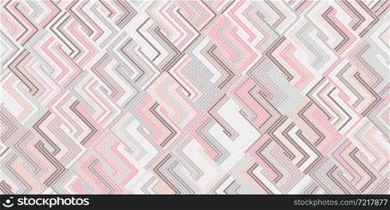 Geometric pattern with stripes rectangle shape overlapping. Elegant of pink background pastel color