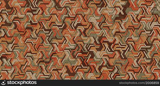 Geometric pattern with stripes wavy lines polygonal shape. Grunge orange background of colorful and marble texture