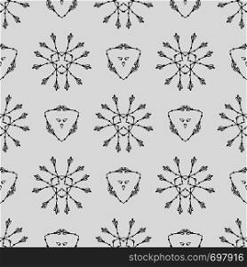 Geometric pattern with triangles and ethnic floral circles. Texture for web, print, wallpaper, home decor, fashion fabric, textile wallpaper, website or invitation background in hipster style. Geometric pattern with triangle and ethnic floral circles. Texture for web, print, wallpaper, home decor, fashion fabric, textile wallpaper, website or invitation background in hipster style