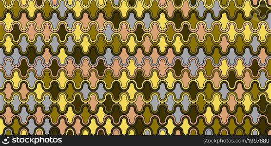 Geometric pattern with wave curve lines dark background retro style