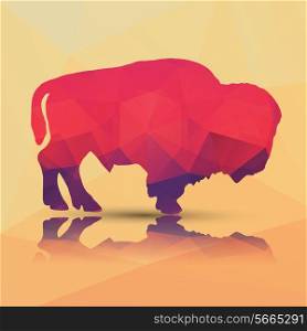 Geometric polygonal buffalo, pattern design
