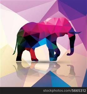 Geometric polygonal elephant, pattern design