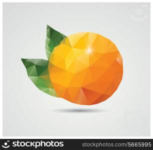 Geometric polygonal fruit, triangles, orange, vector illustration