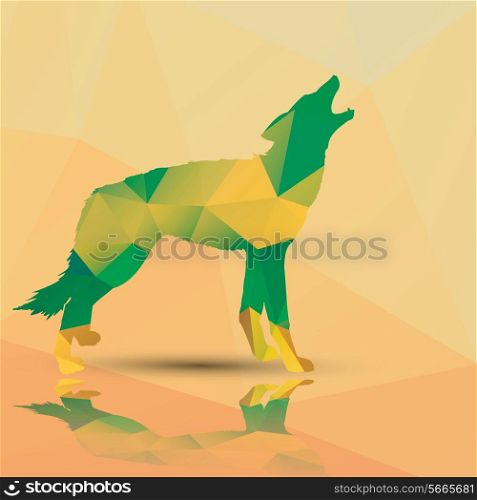 Geometric polygonal wolf, pattern design