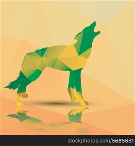 Geometric polygonal wolf, pattern design