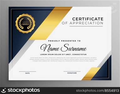 geometric premium golden multipurpose certificate template design