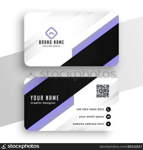 geometric purple modern business card template design