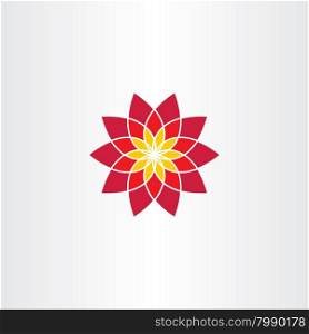 geometric red flower vector icon sign logo design