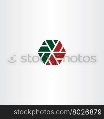 geometric red green hexagon icon