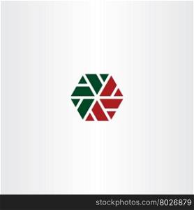 geometric red green hexagon icon