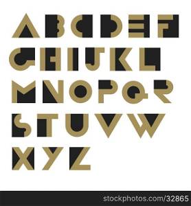 Geometric Retro Alphabet. Art deco style. Type, font, vintage vector typography