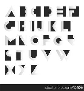 Geometric Retro Alphabet. Art deco style. Type, font, vintage vector typography