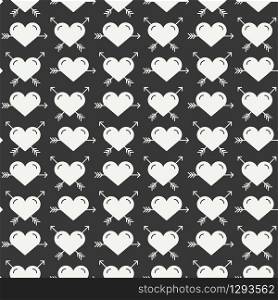 Geometric romantic line seamless pattern with hearts. Wrapping paper. Scrapbook paper. Tiling. Vector illustration. Background. Graphic texture for your design, wallpaper. Valentines day.. Geometric romantic line seamless pattern with hearts. Wrapping paper. Scrapbook paper. Tiling. Vector illustration. Monochrome background. Graphic texture for your design, wallpaper. Valentines day.