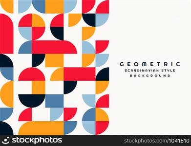 Geometric scandinavian background design modern shape colorful style with space. vector illustration