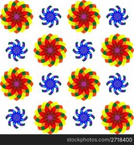 geometric seamless flowers pattern, vector art illustration