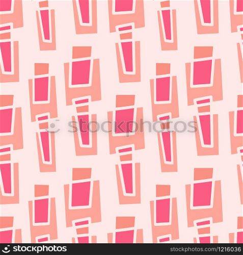 Geometric seamless pattern. Childish minimalist background in pink colors. Geometric seamless pattern. Trendy minimalist background in pink colors