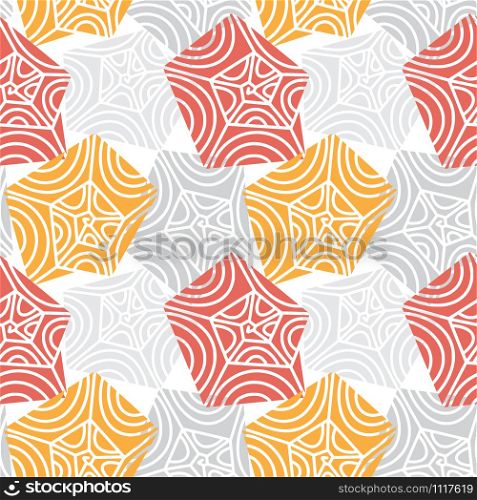 Geometric seamless pattern in yellow orange and grey colors. Geometric seamless pattern in yellow orange and grey colors.