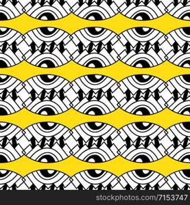 Geometric seamless pattern on yellow background. Modern fashionable pattern. Geometric seamless pattern on yellow background. Modern fashionable pattern.