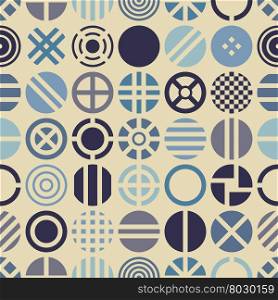 Geometric seamless pattern with colorful circle shapes. Vector background.