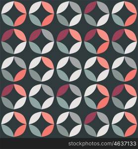 Geometric seamless pattern with colorful circles in retro design, vector illustration