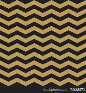 Geometric seamless pattern with gold and black lines. . Geometric seamless pattern with gold and black lines. Vector zig zag stripes.