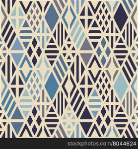 Geometric seamless pattern with rhombuses in blue colors. Vector background.