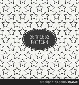 Geometric seamless pattern with stars. Wrapping paper. Paper for scrapbook. Tiling. Beautiful vector illustration. Starry background. Stylish graphic texture for your design, wallpaper, pattern fills.