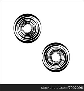 Geometric Shape Circle, Pinwheel Line Art Drawing Design Vector Art Illustration